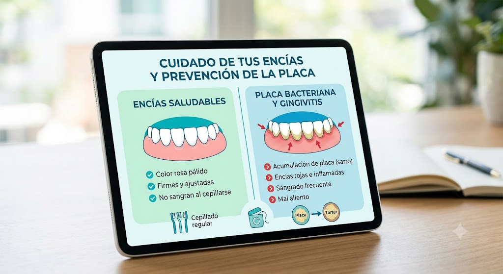 Comparación entre encías sanas y enfermedad periodontal durante un tratamiento de ortodoncia invisible
